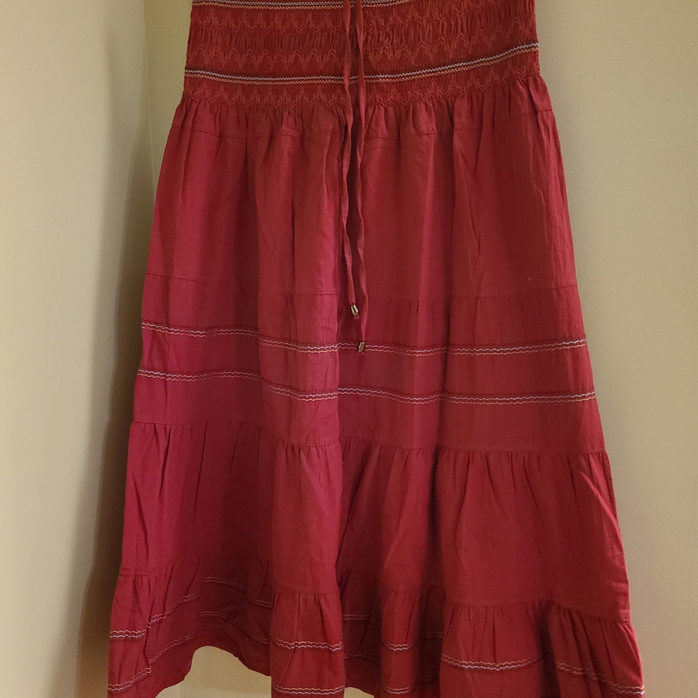 Amazon Vendor Women's Peasant Maxi Skirt with Elastic Waist and Tie